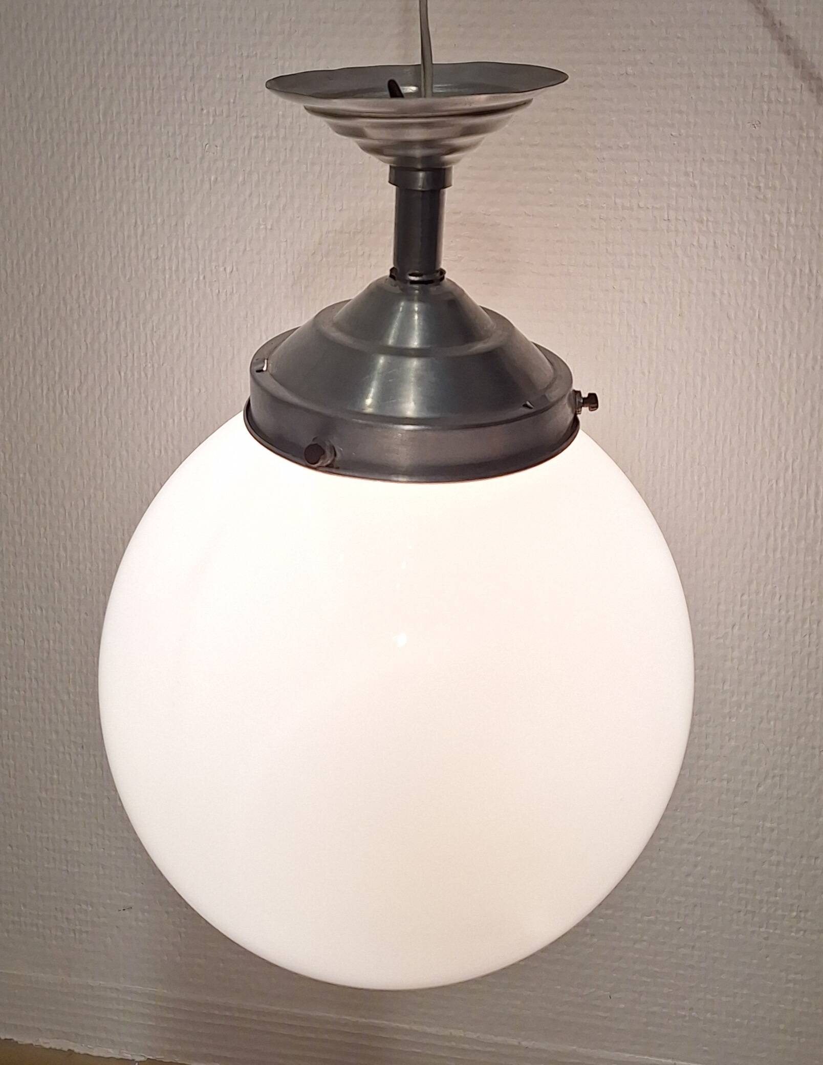 Art Deco opaline globe pendant light