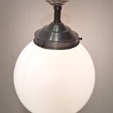 Art Deco opaline globe pendant light