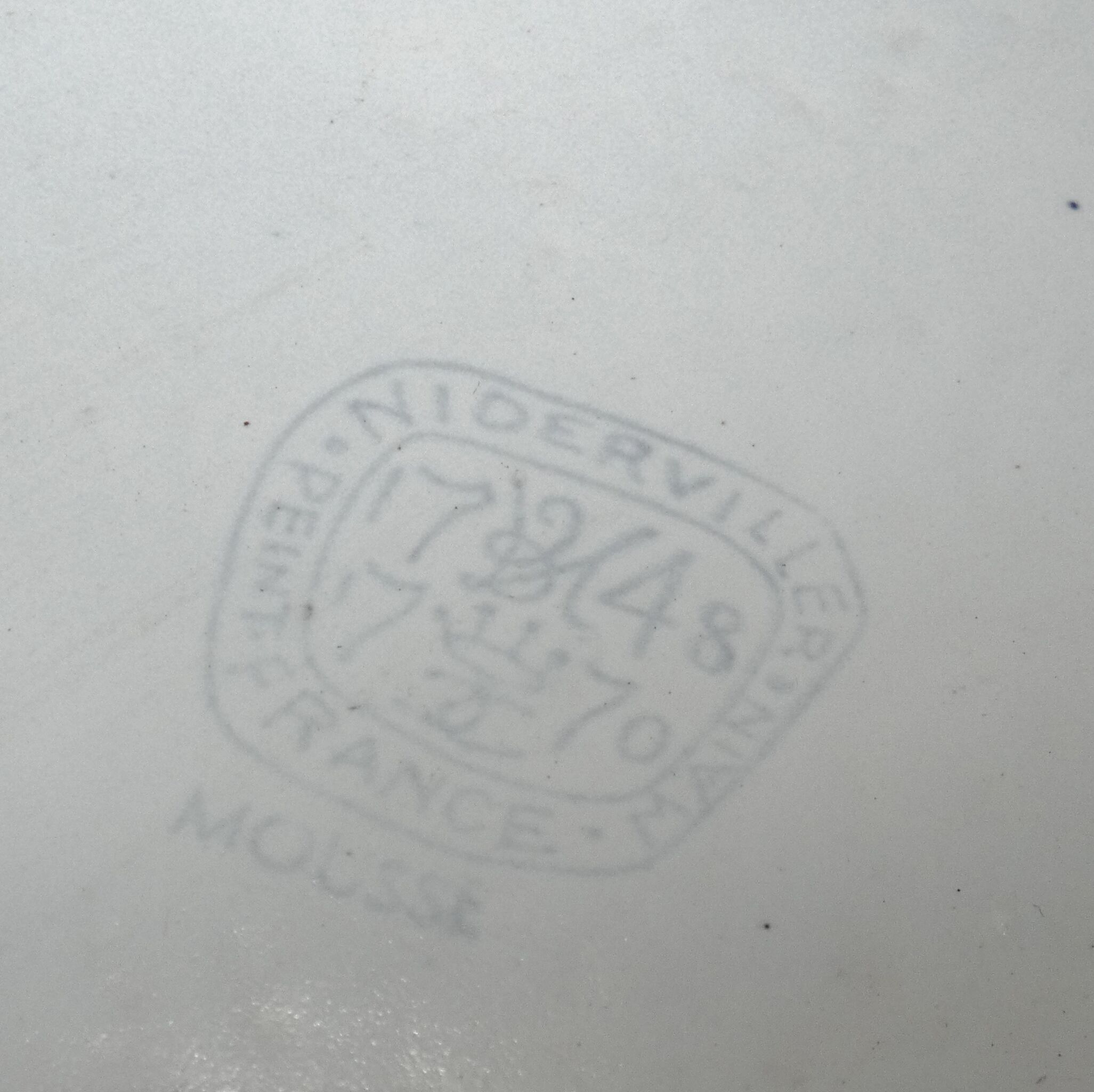 Turquoise ceramic oyster plate signed Niderviller model moss 1950 1960