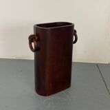 Mid-Century Modernist Italian Walnut Wooden Umbrella Stand, 1950s
