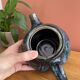 Enamelled stoneware teapot from Saint Amand en Puisaye