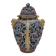 Vase en faïence émaillée ajourée polychrome