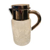 Refrigerant pitcher made of crystal and silver metal