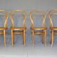 Lot de 4 chaises Kohn bistrot n°30 de 1910, assise bois