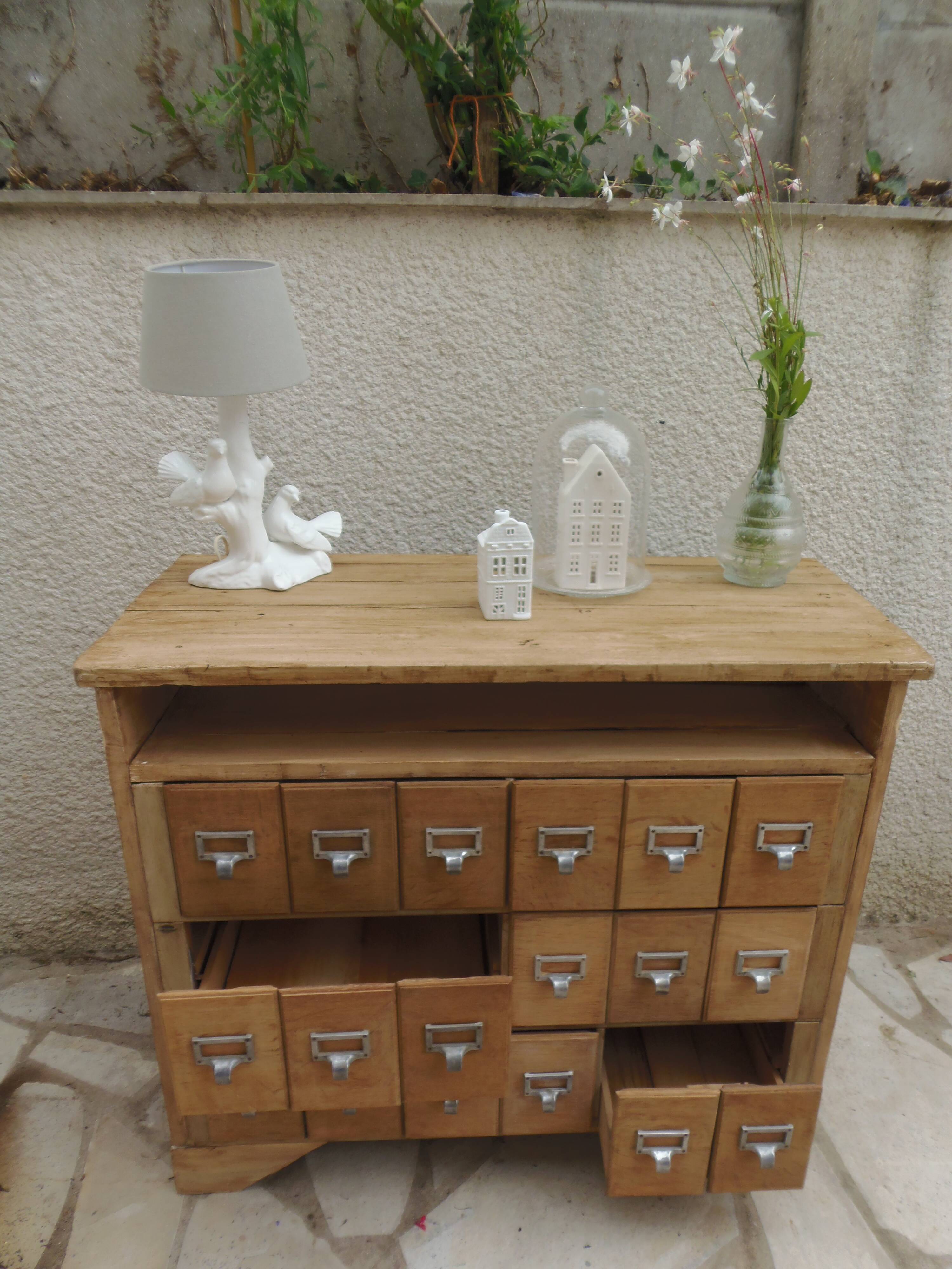 Vintage craft furniture in raw wood.