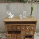 Vintage craft furniture in raw wood.