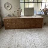 XL oak counter, trade furniture with multi-drawers
