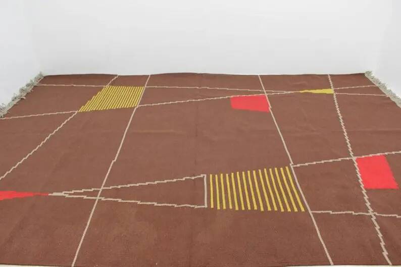 Big Geometric Design Carpet or Rug, 1959
