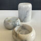Vintage marble candlestick trio