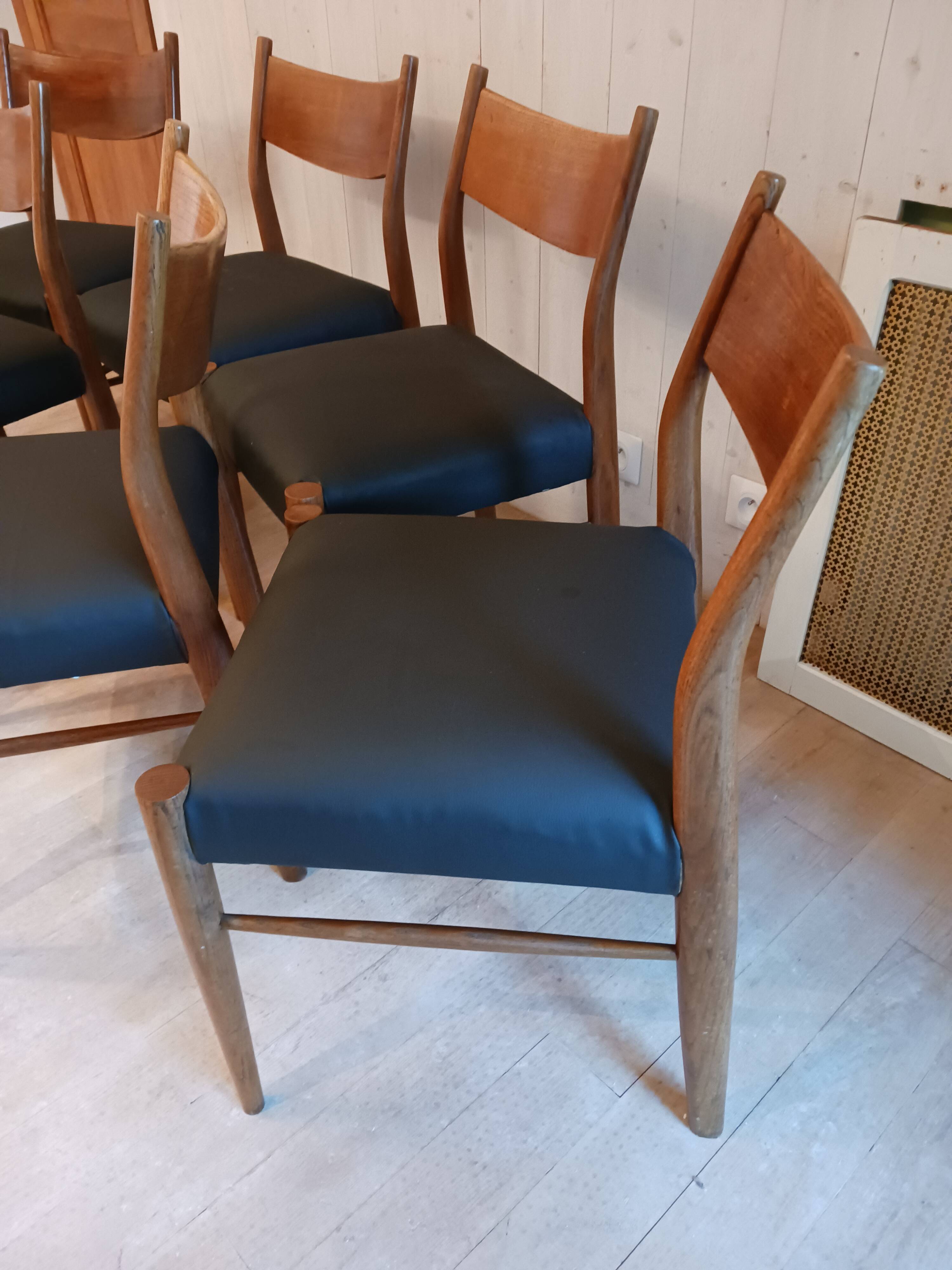 Set of 6 Consorzio Sedie Friuli B series chairs