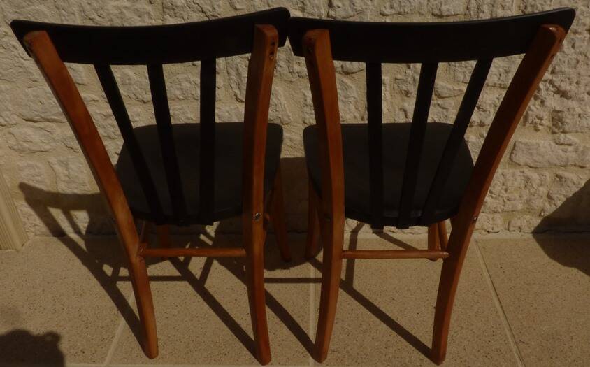 2 chaises Lutherma et 2 chaises Bauman de style en bois