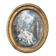 18th century oval pastel on canvas paper, country scene