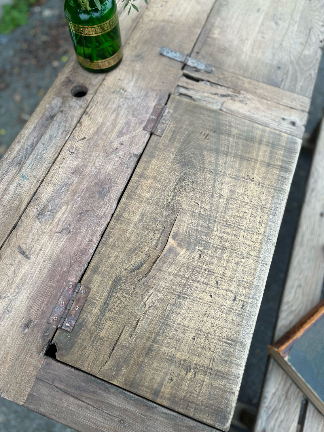 Double patinated school desk