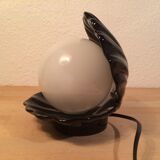 Black ceramic shell lamp and opaline pearl