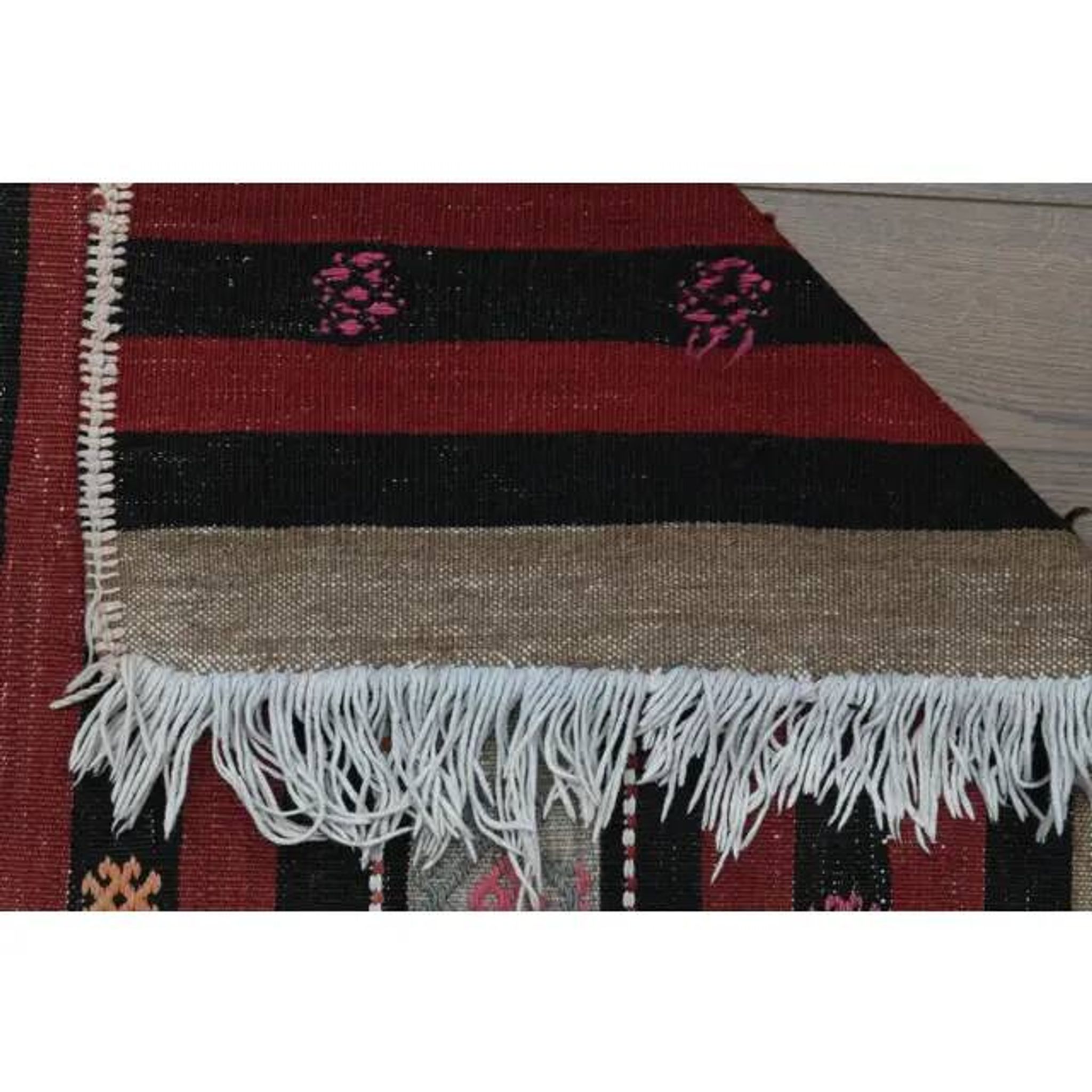 Flatweave Antique Turkish Vintage Orange Kilim Rug 153x332