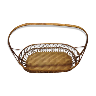 Braided rattan basket