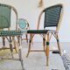 Chaises bistrot en rotin et scoubidou - vert
