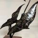 Sculpture poisson en métal et bois