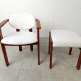 Vintage armchair with footstool, 1960s