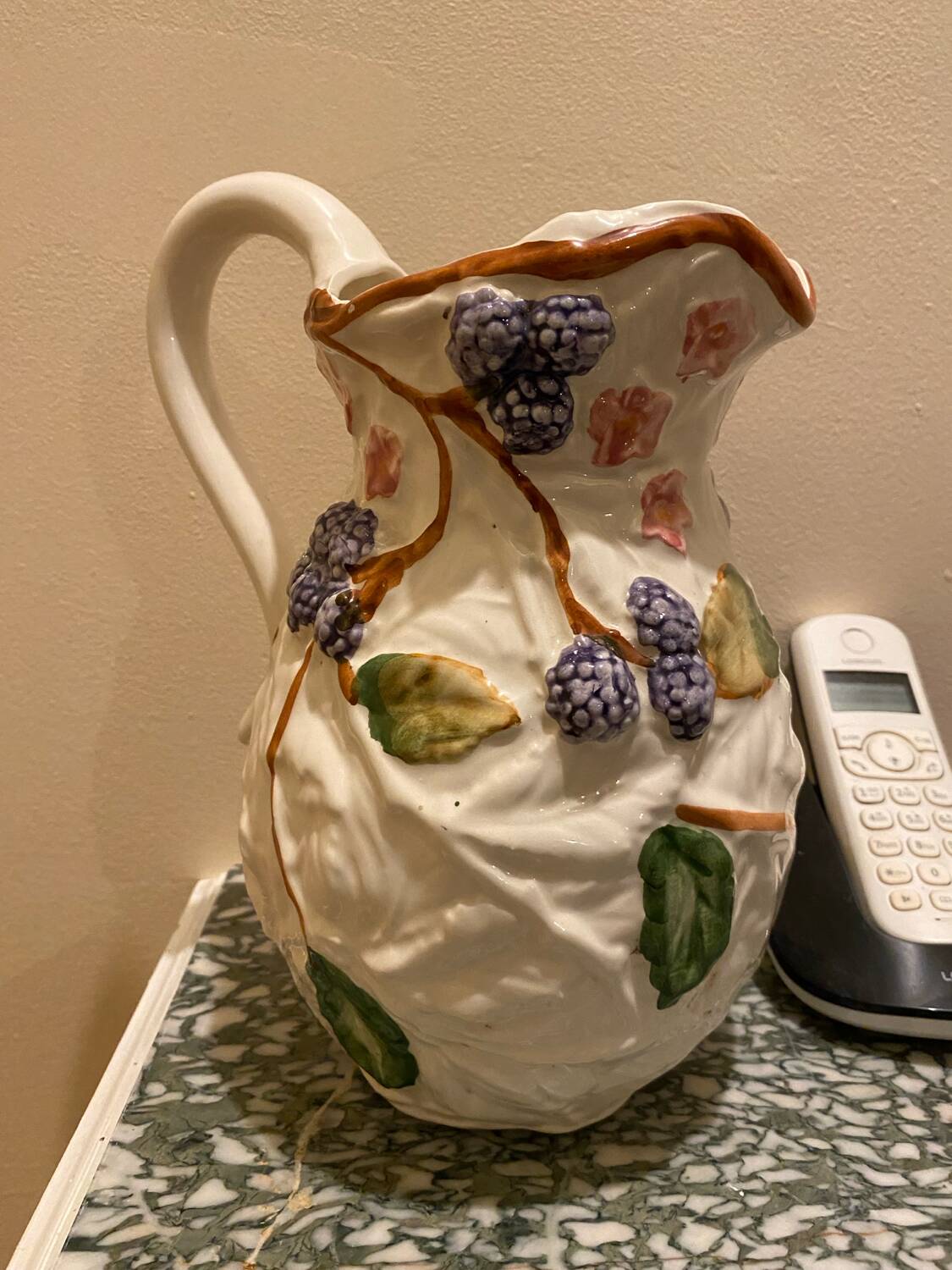 Large vintage earthenware jug