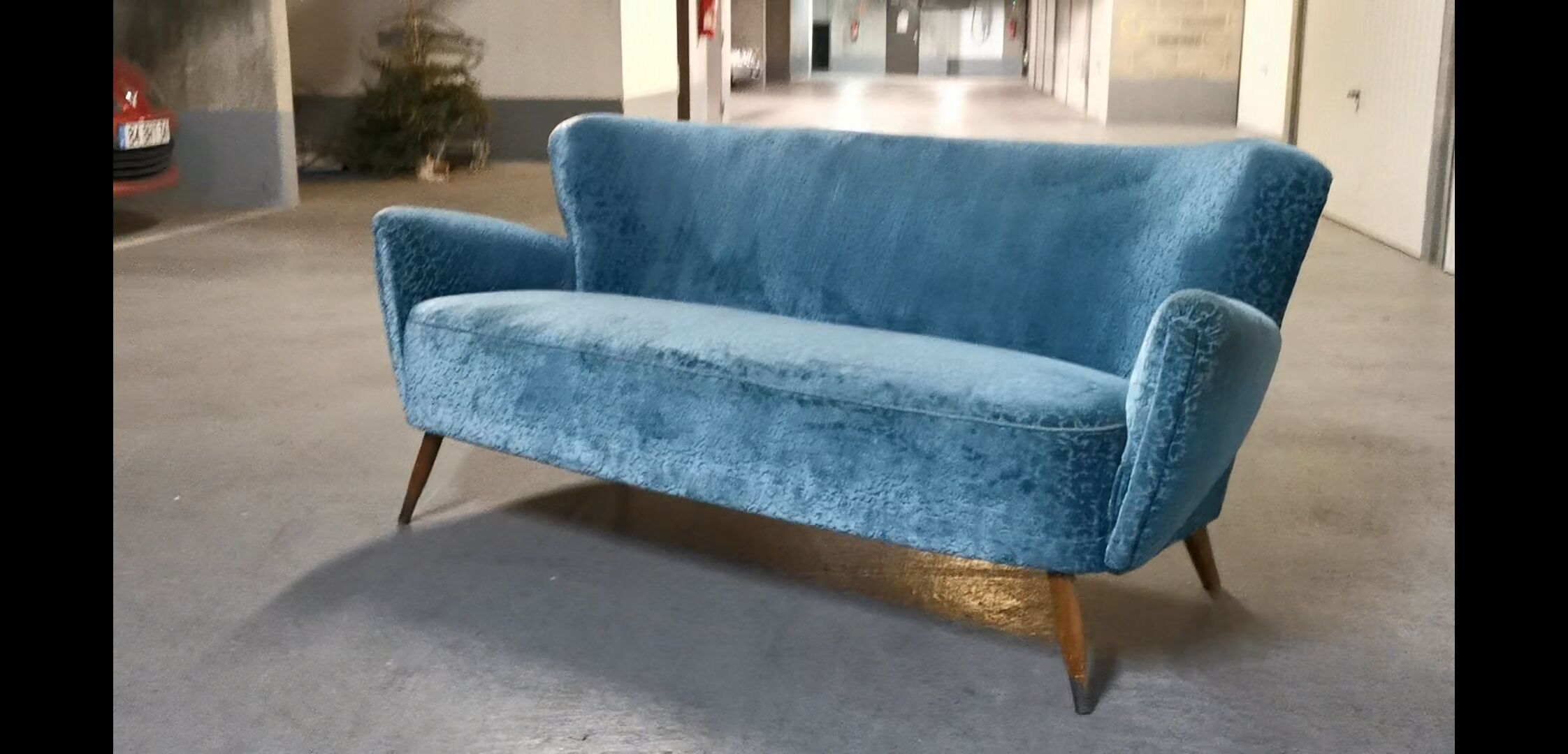 Sofa 50s 60 blue gray