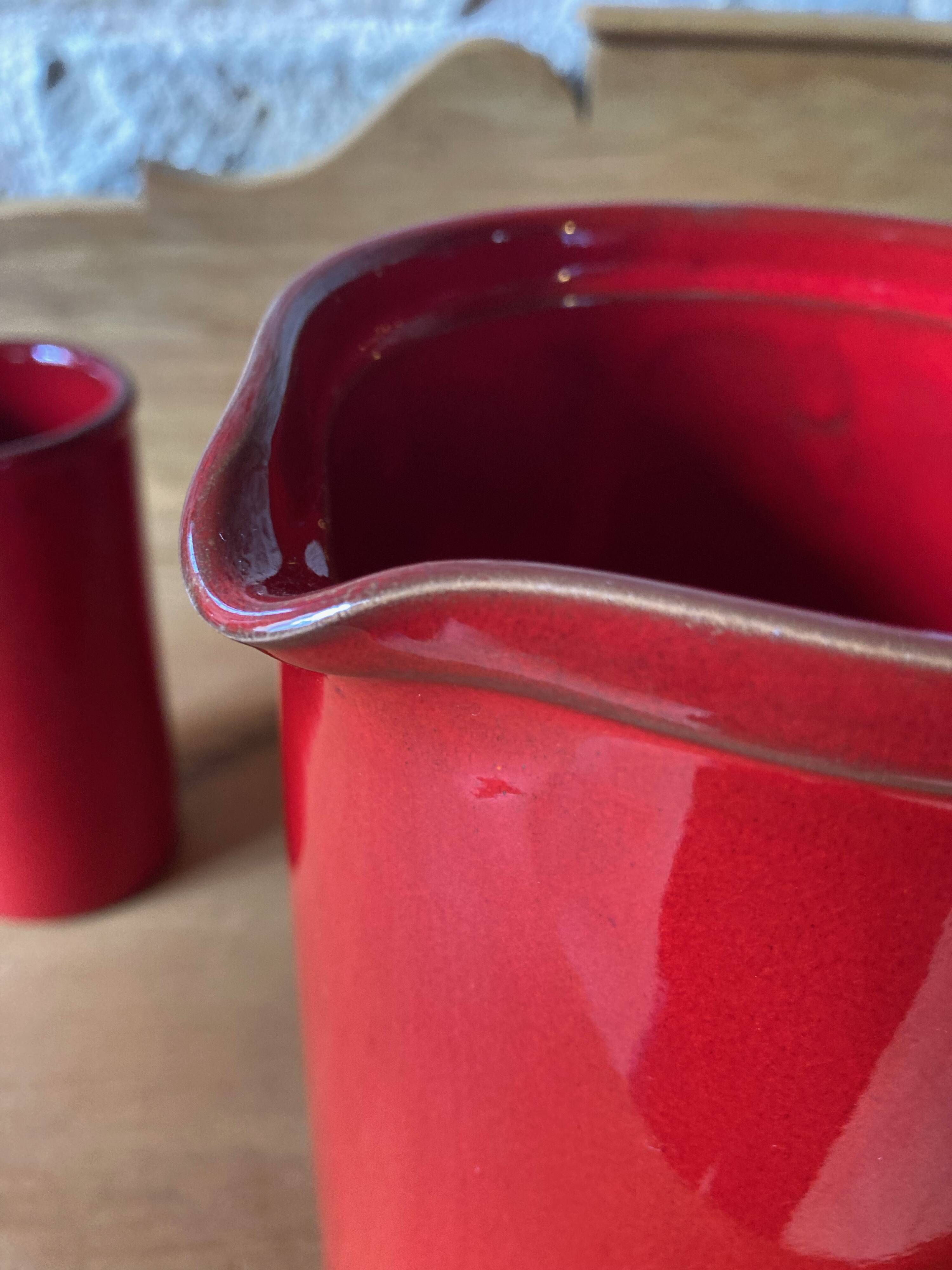 Enameled stoneware orangeade service