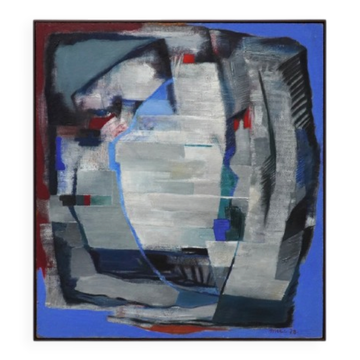 Jozef Mees, Lyrical Abstract Oil on Panel 1978