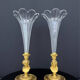 Paire de vases cornets en cristal taillé et bronze doré, de style Empi