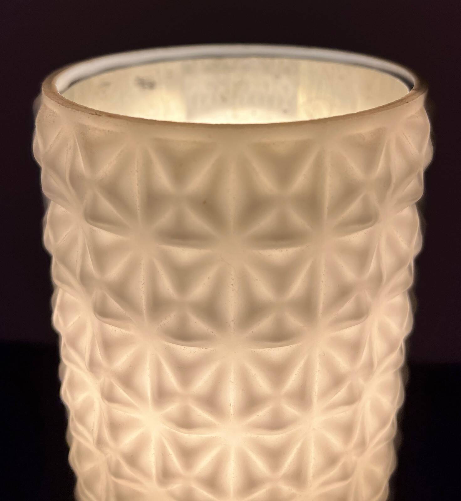 Mazda lamp with opaline glass and patterns