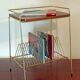 Vintage magazine rack end table, 1960s