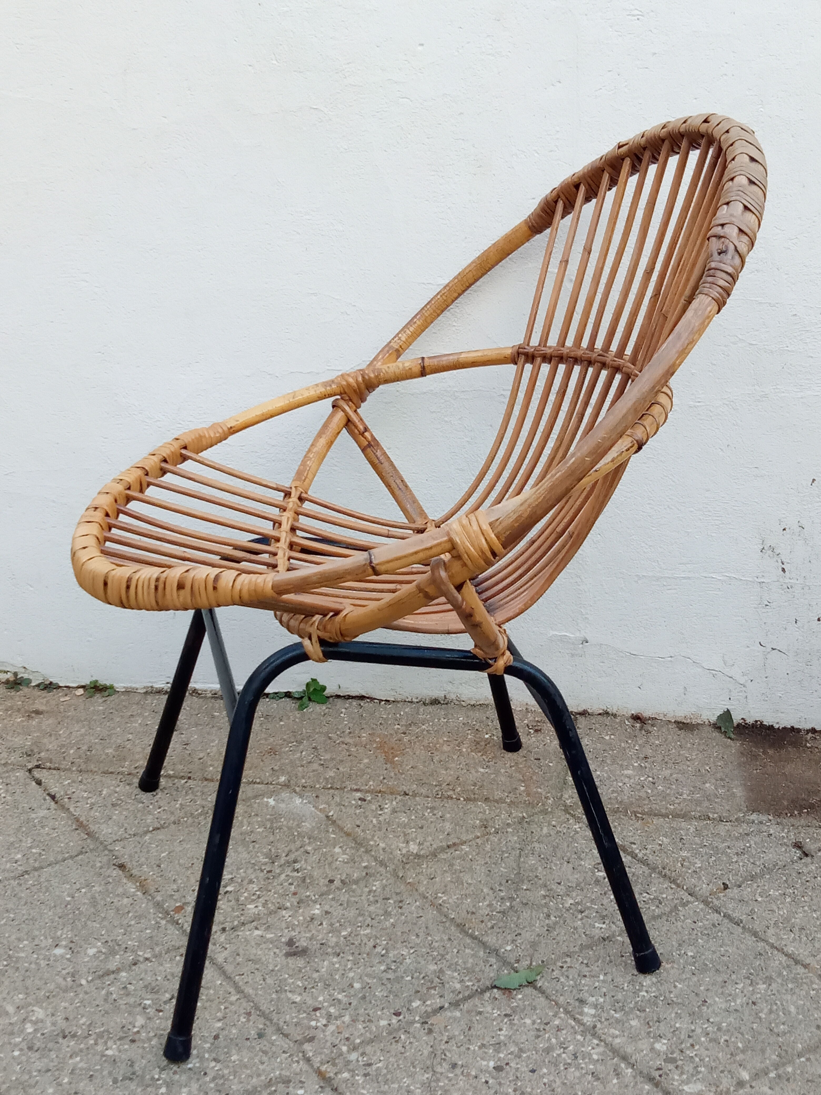 Rattan armchair 50s