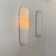 Pair of vintage oblong opaline wall lights, France 1970