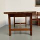 Dining table and 4 chairs, mountain furniture from the 1960s.