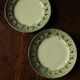 Mismatched lot 4 flat plates + small Saint Amand Terre de fer Blue Green