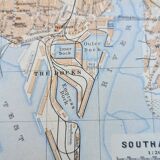 Southampton, England, original map printed in 1913.