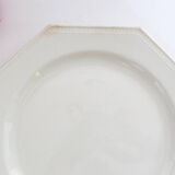 Creil and Montereau plates, 19th century, Perle model, ivory / lot 1