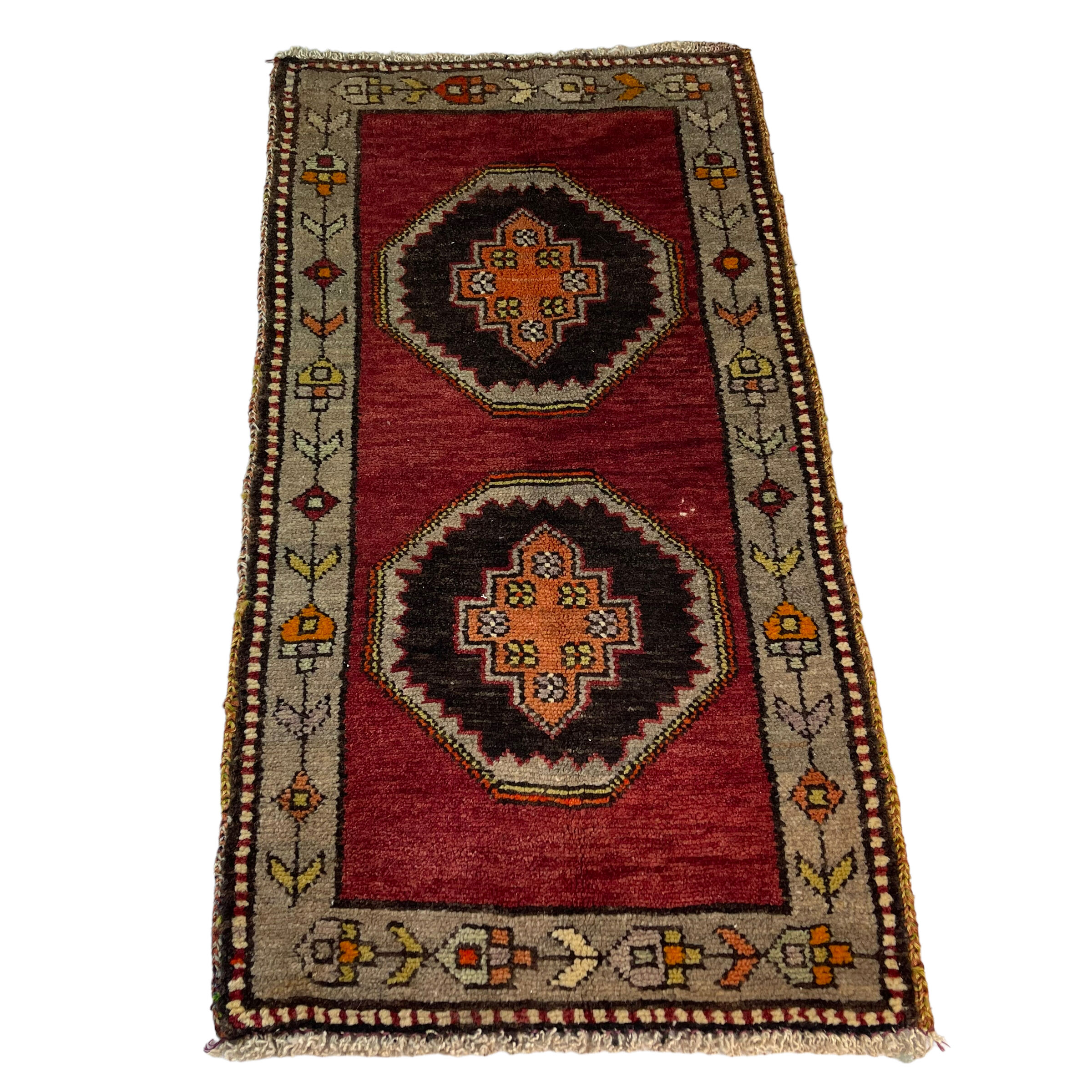 Vintage turkish pastel rug ,  97 x 52 cm