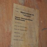 Illuminated cocktail cabinet in brown walnut and brass, multicoloured lampshades, 1950s.