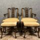 Pair of English armchairs with mahogany footrests circa 1850