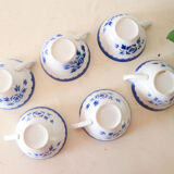 Vintage cups stencil pattern x 6, vintage, 1950