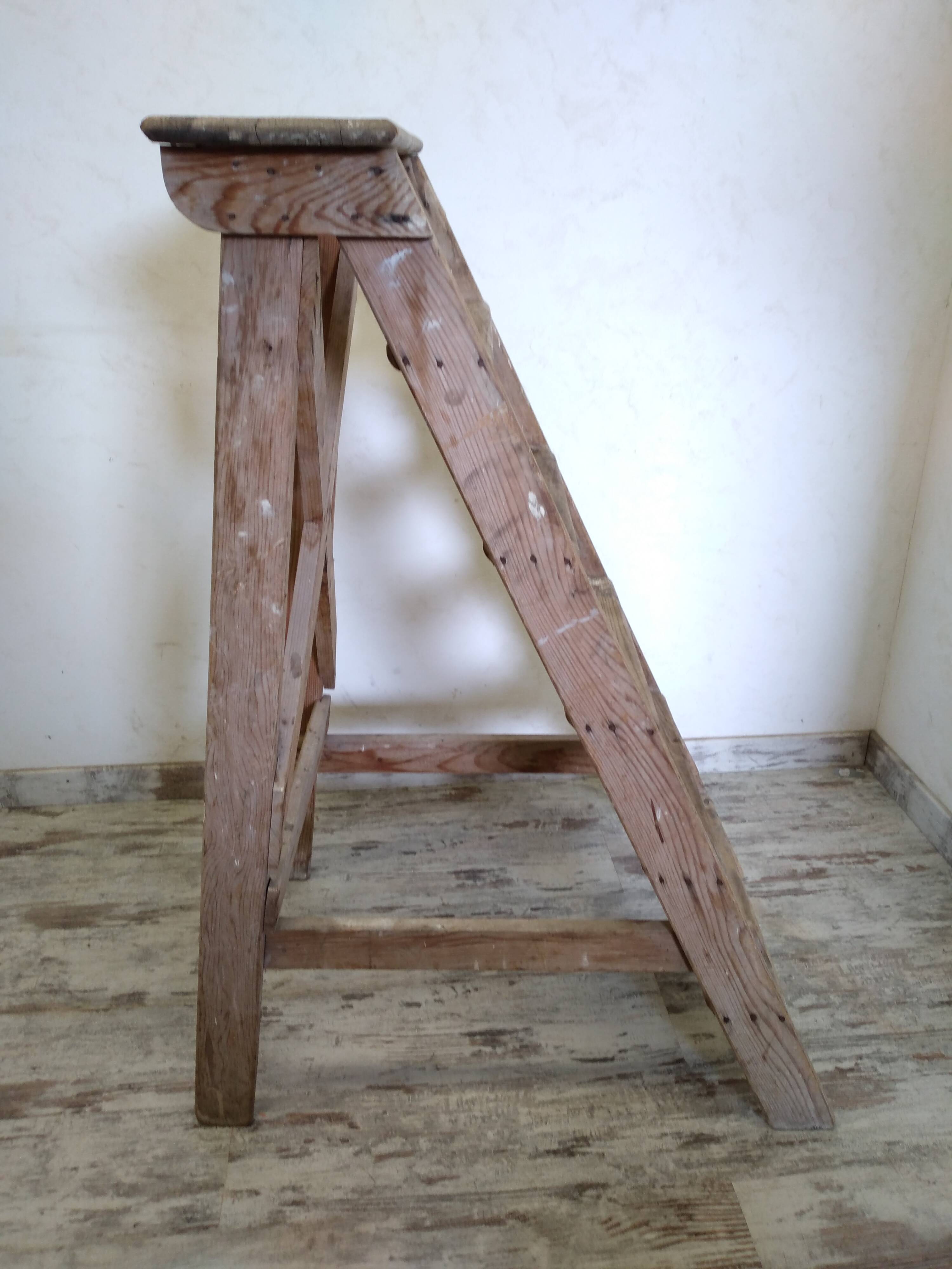 Old wooden stepladder