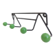 Coat rack zig-zag hooks balls green wood