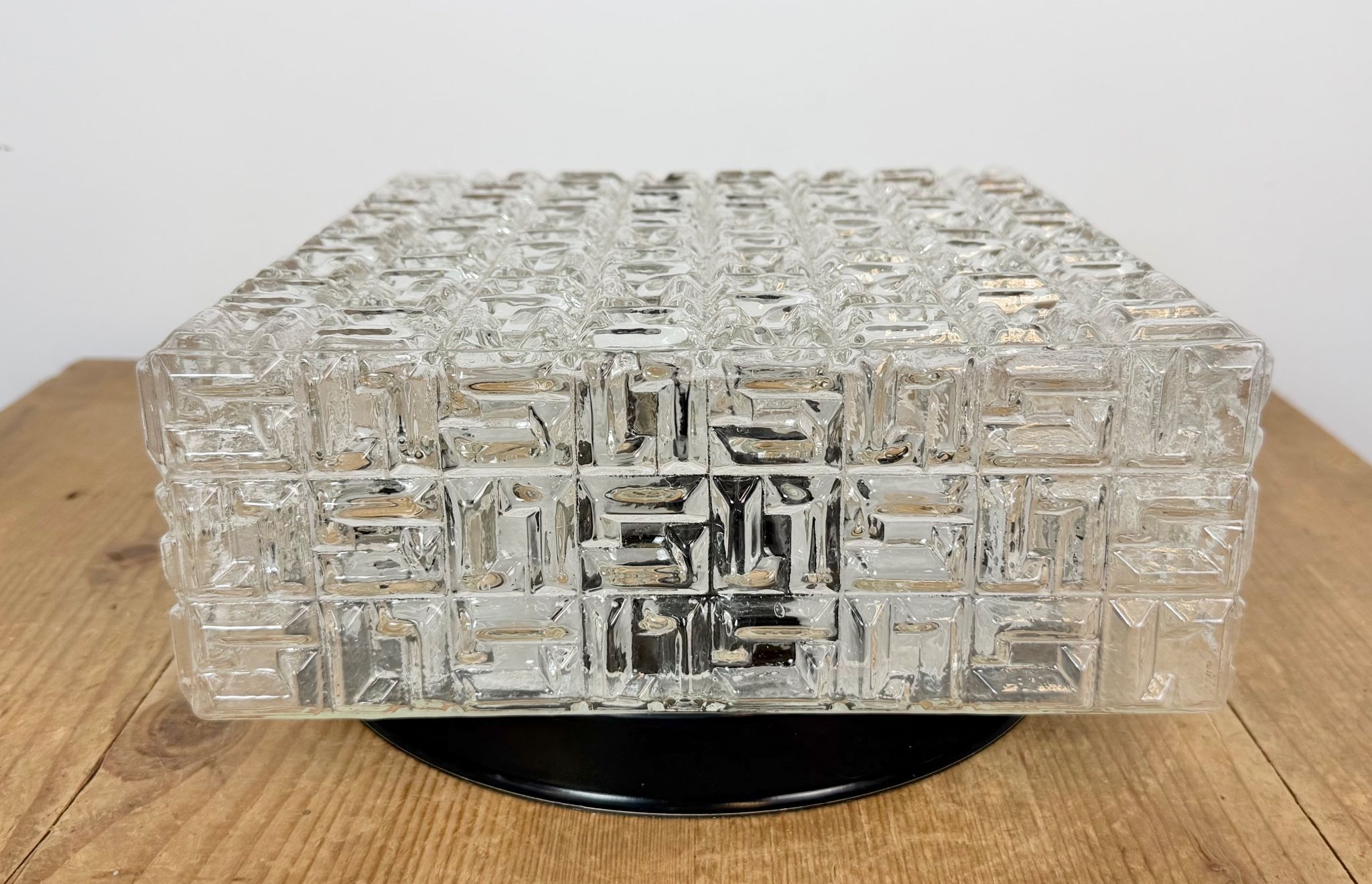 Vintage Glass Wall Or Ceiling Light, 1970s