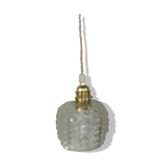 Lampe baladeuse vintage globe verre texturé,  cordon neuf