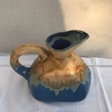 Pichet art déco Alpho céramique émaillé bleu beige cuisine vintage