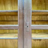 Italian Brown and Burgundy Lacquered Display Cabinets, 1890s, Set of 2