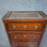Secretary in a week planner style from the Louis XVI period in marquetry (to be restored)