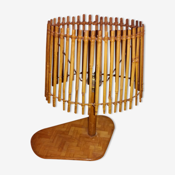 Rattan bedside lamp