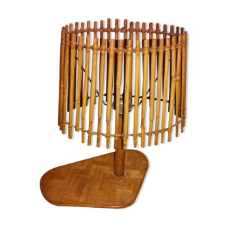 Rattan bedside lamp