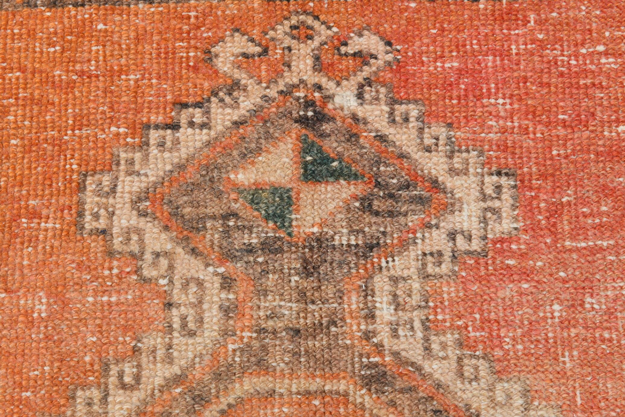 3x12 Pumpink Orange Classic Vintage Runner Rug, 90x353Cm SK 20811